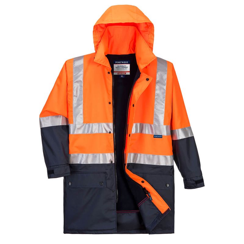 Portwest Fleece Lined Rain Jacket with Tape MJ208 - Value Workwear