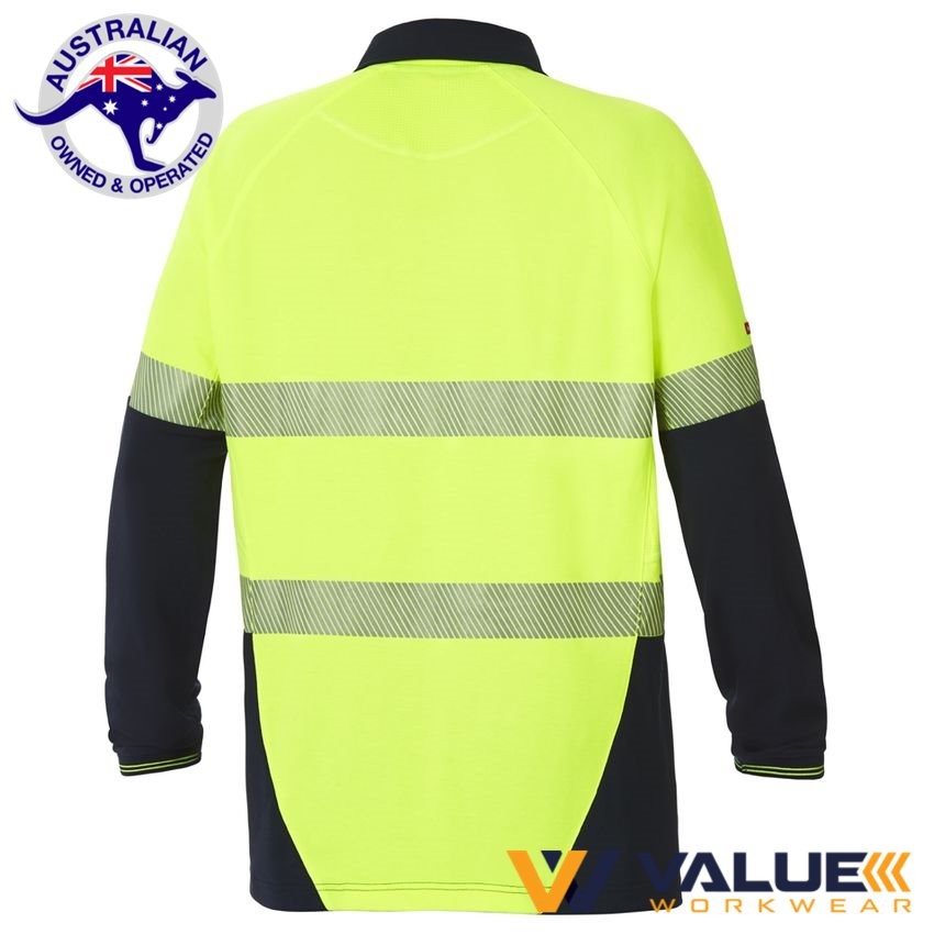 Hard Yakka Koolgear Ventilated Hi-Vis Two Tone Polo Long Sleeve Y11379