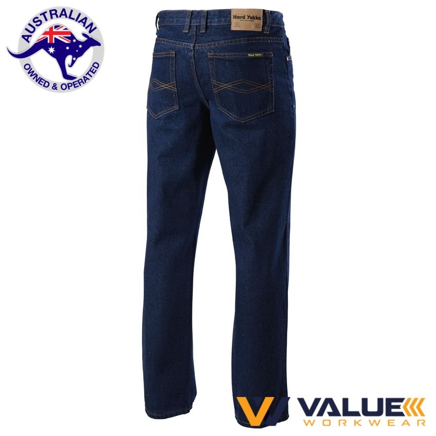 Hard Yakka Foundations 14.5 Oz Enzyme Washed Rigid Denim Jean Y03514
