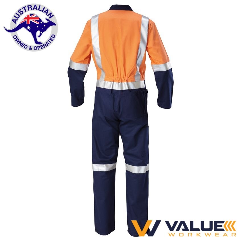 Hard Yakka Foundations Hi-Visibility Two Tone Drill Coverall With Tape Y00262