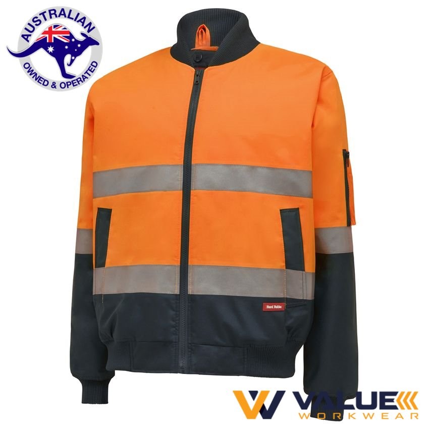 Hard Yakka Hi Vis 2Tone Bomber Jkt With Hoop Tape Y06675