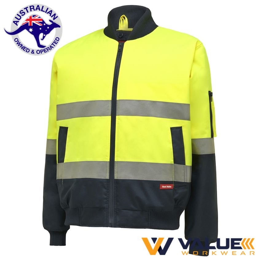 Hard Yakka Hi Vis 2Tone Bomber Jkt With Hoop Tape Y06675