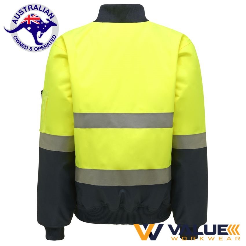 Hard Yakka Hi Vis 2Tone Bomber Jkt With Hoop Tape Y06675
