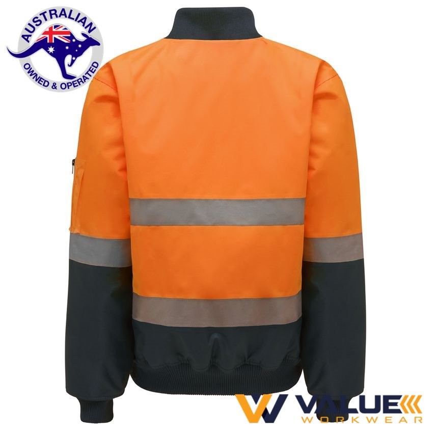 Hard Yakka Hi Vis 2Tone Bomber Jkt With Hoop Tape Y06675