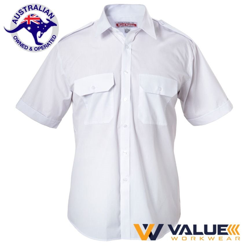 Hard Yakka Foundations Poly Cotton With Epaulettes Short Sleeve Y07691