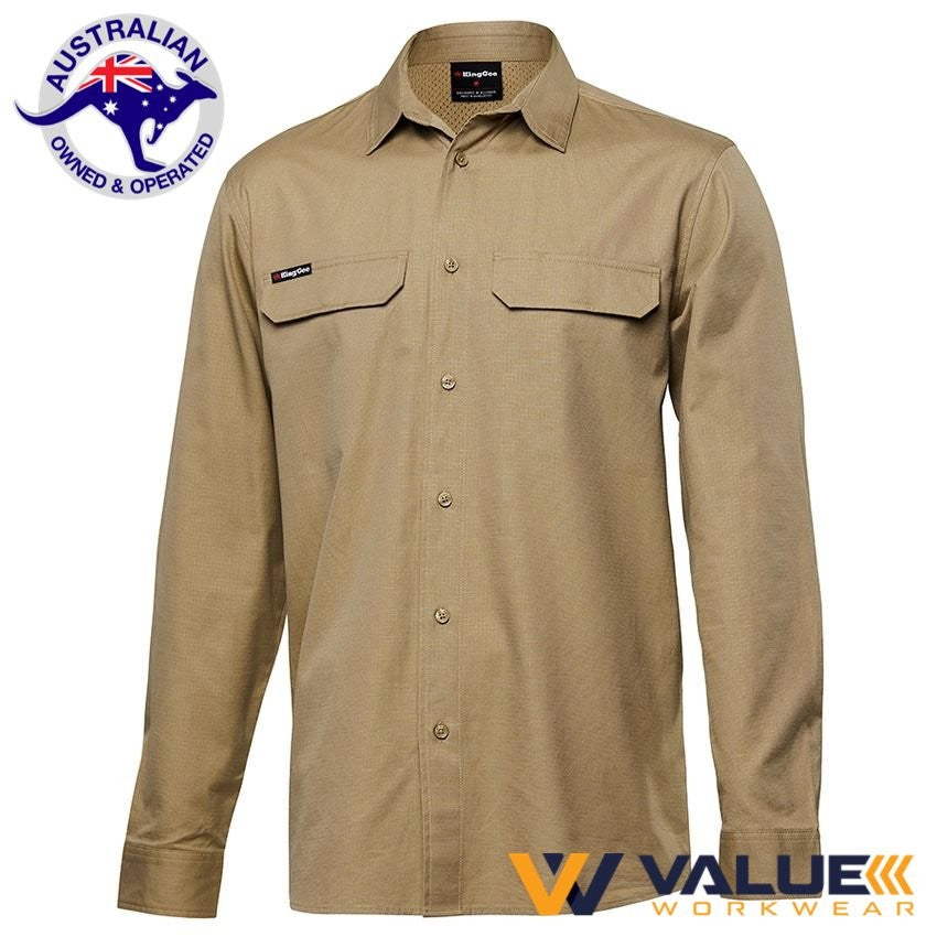KingGee Workcool Pro Stretch Ripstop Shirt Long Sleeve K14021