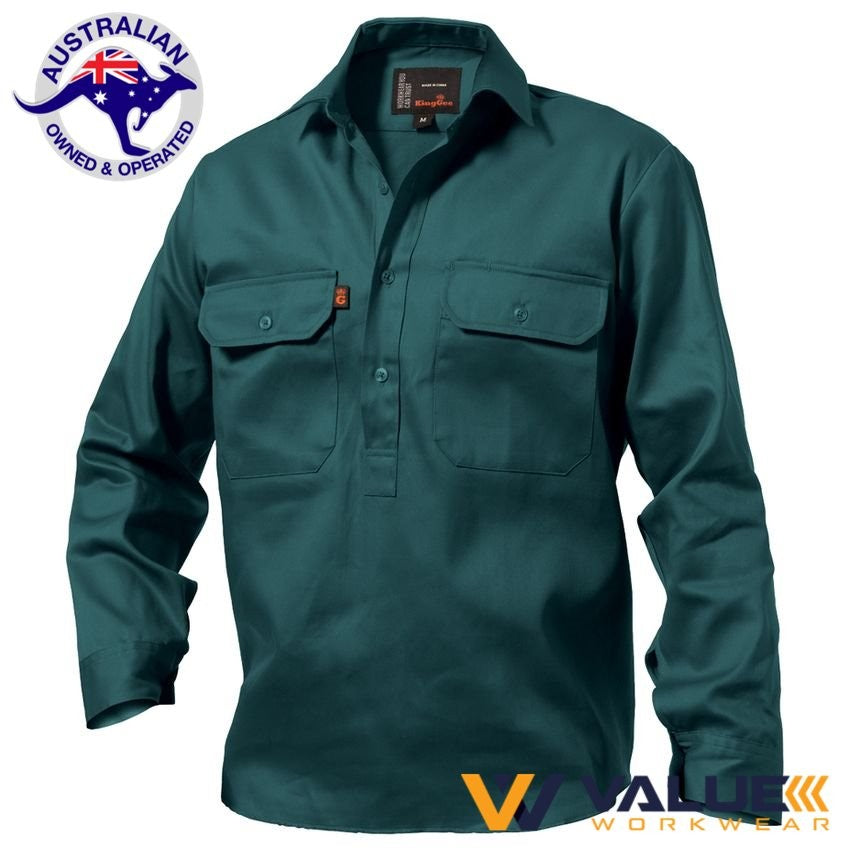 KingGee Closed Front Drill Shirt Long Sleeve K04020