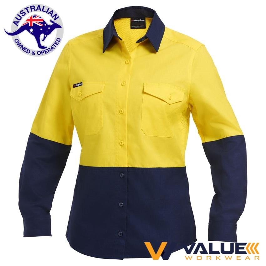 KingGee Workcool 2 Women's Spliced Shirt Long Sleeve K44543