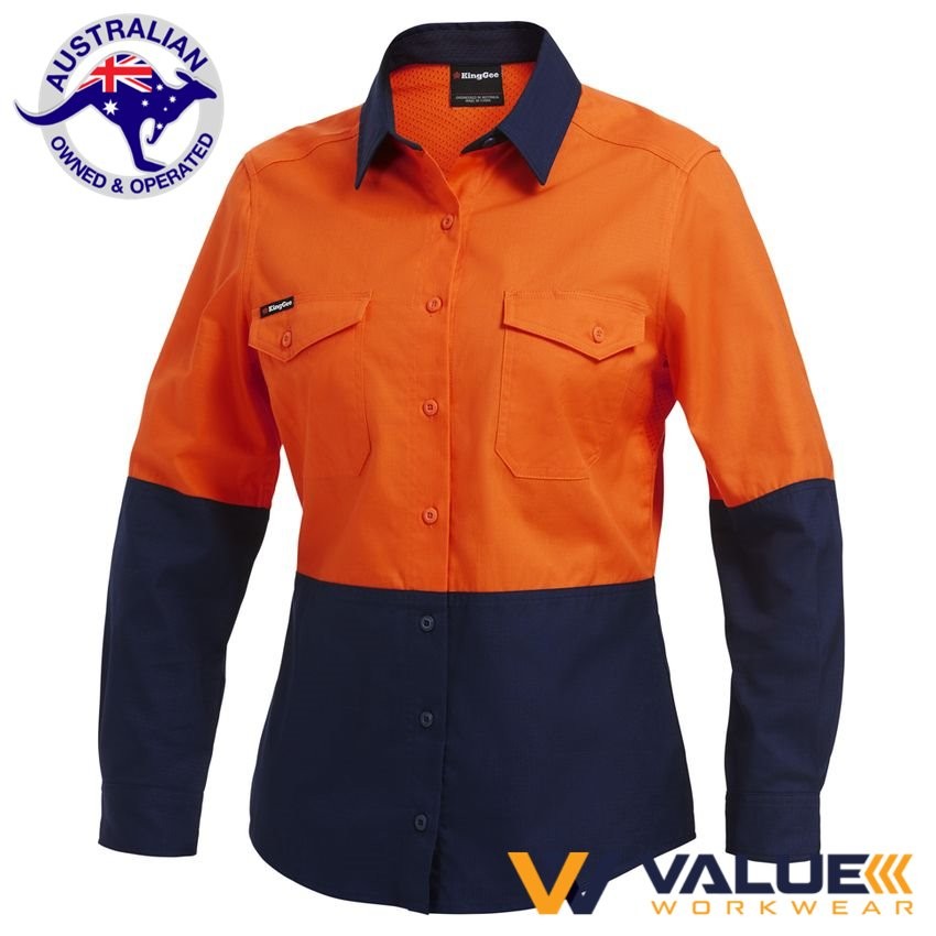 KingGee Workcool 2 Women's Spliced Shirt Long Sleeve K44543