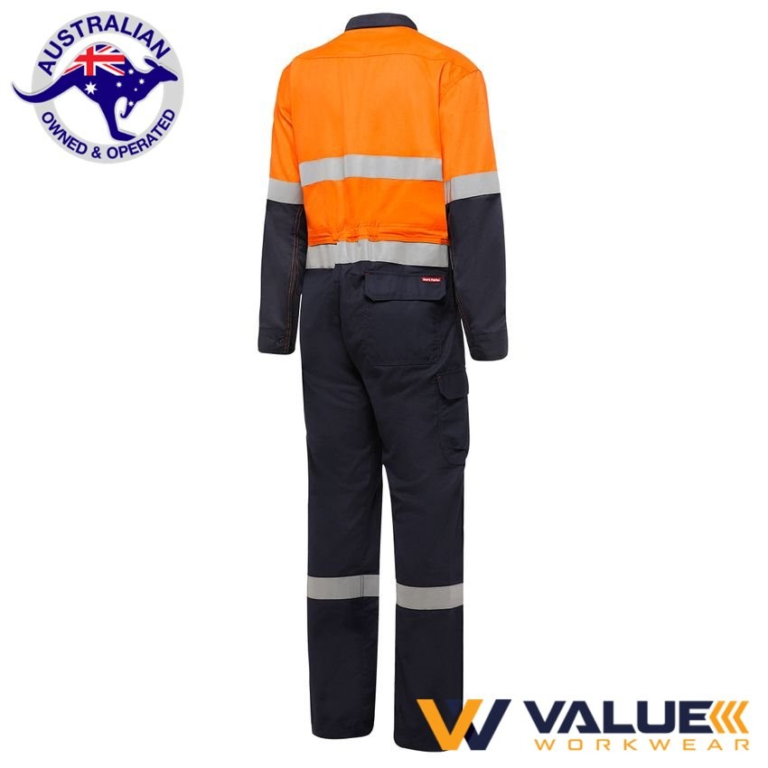 KingGee Shieldtec Fire Retardant Hi-Vis Two Tone Coverall Zip Front Y00055