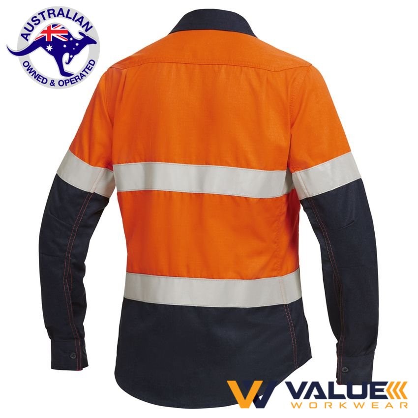 KingGee Shieldtec Fire Retardant Womens Hi-Vis Shirt Long Sleeve Y04050