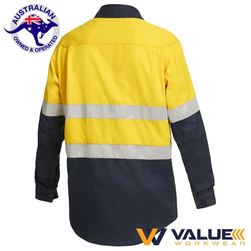 KingGee Shieldtec Fire Retardant Hi-Vis Two Tone Shirt Long Sleeve Y04350