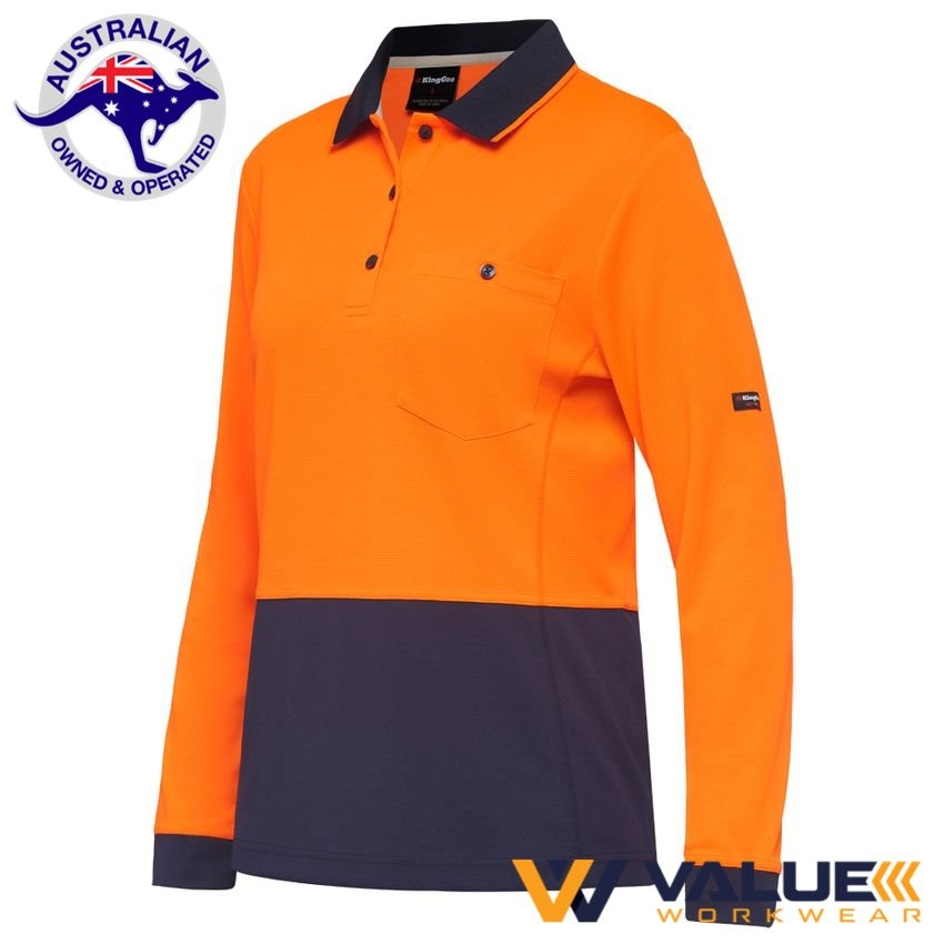 KingGee Workcool Hyperfreeze Spliced Polo Long Sleeve Womens K44730