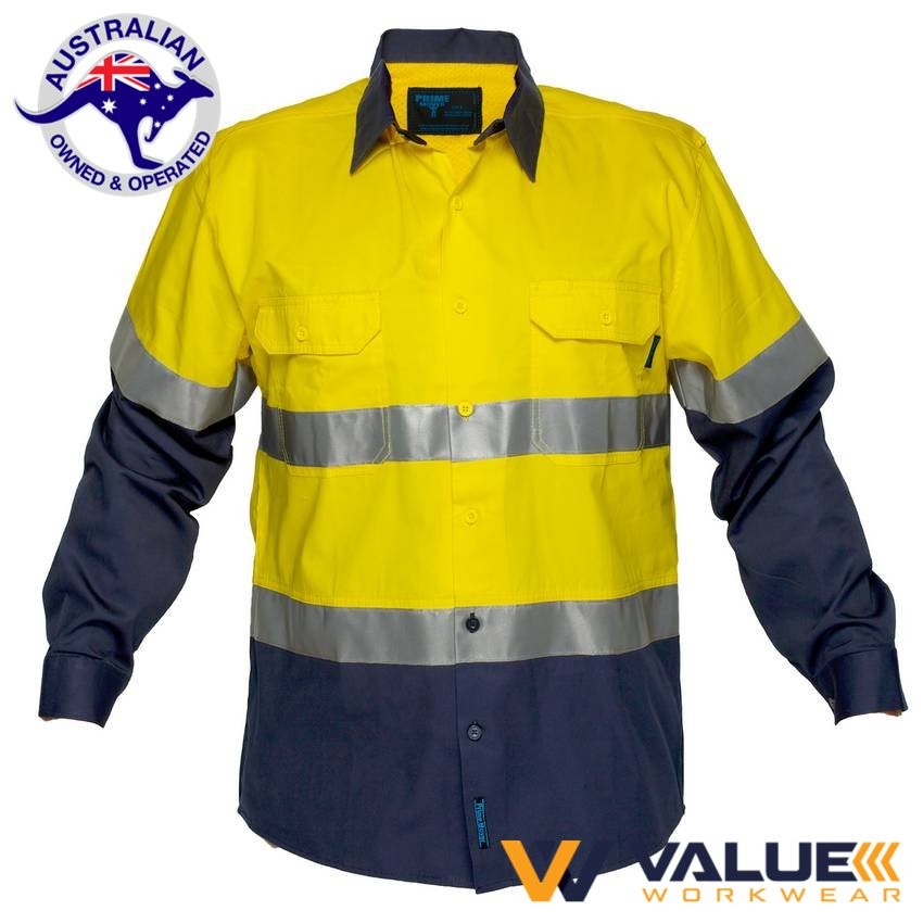 Portwest Hi-Vis Two Tone Lightweight Long Sleeve Shirt with Tape MA801 - Value Workwear