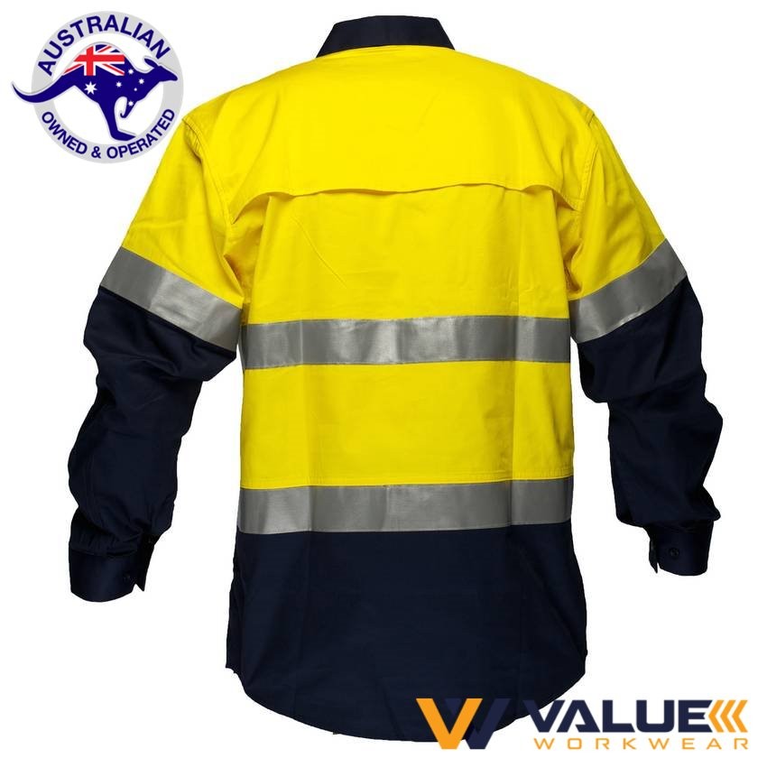 Portwest Hi-Vis Two Tone Lightweight Long Sleeve Shirt with Tape MA801 - Value Workwear