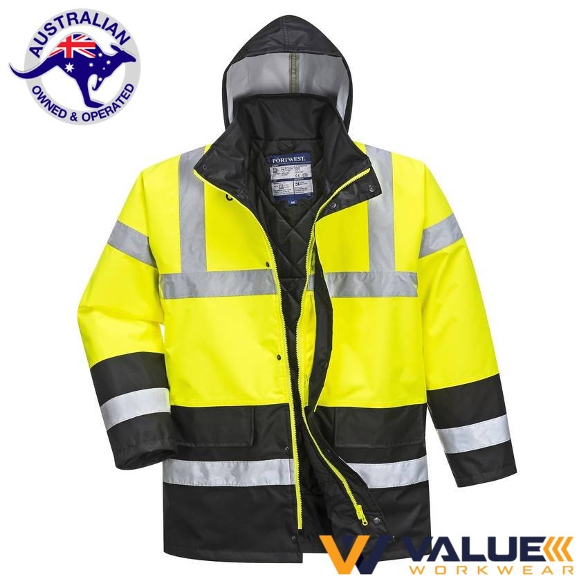 Portwest Hi-Vis Contrast Traffic Jacket S466 - Value Workwear
