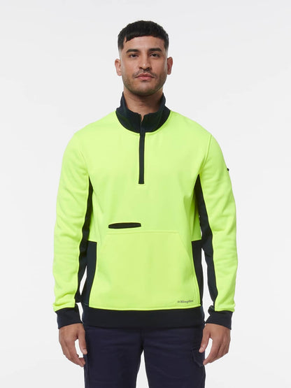 KingGee Hi Vis Spliced 1/4 Zip Fleece K55047