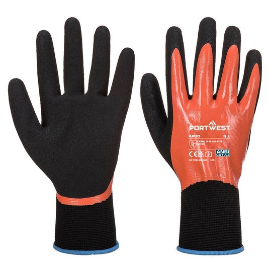 Portwest Dermi Pro Glove (Pk 6) Orange-Black AP30