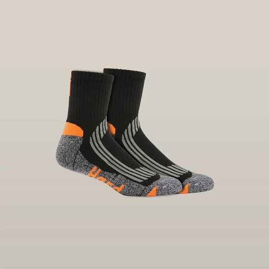 Hard Yakka Core Coolmax Padded Quarter Crew Sock - 2 pack Y20017