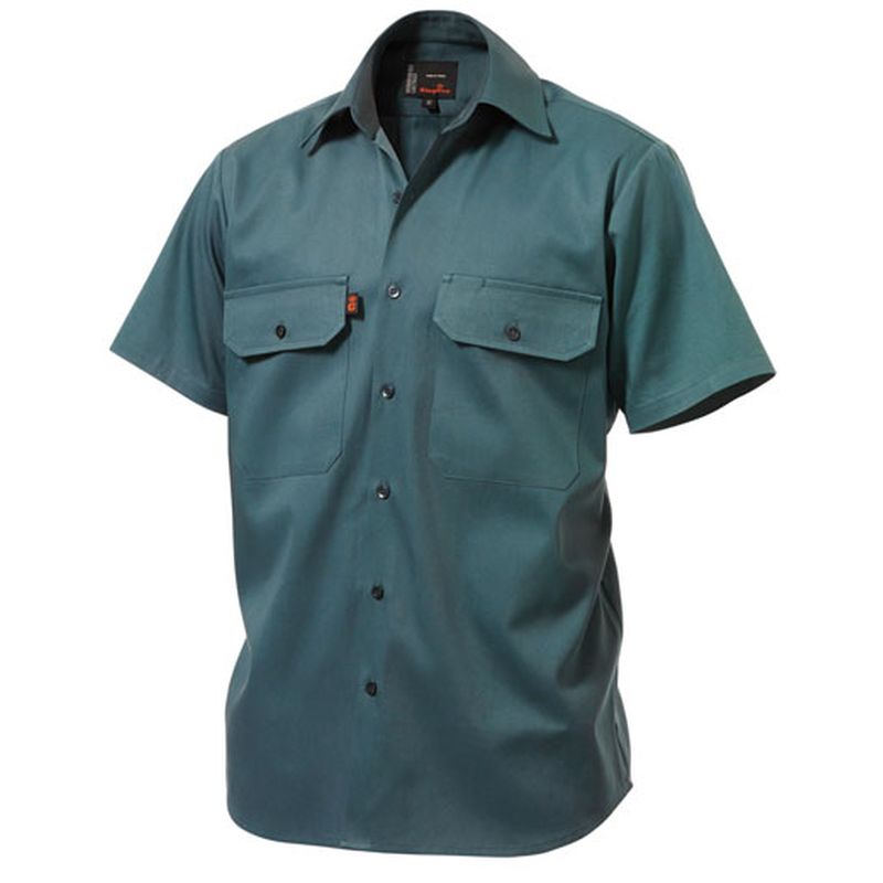 KingGee Open Front Drill Shirt Short Sleeve K04030