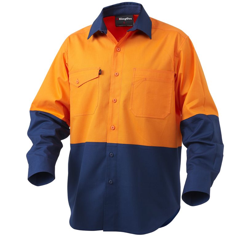 KingGee Workcool 2 Hi-Vis Spliced Shirt Long Sleeve K54870