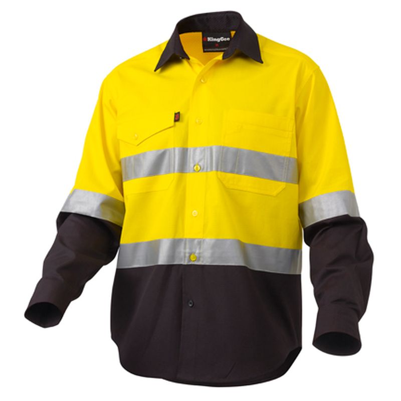 KingGee Workcool 2 Hi-Vis Reflective Shirt Long Sleeve "Hoop" Pattern K54880