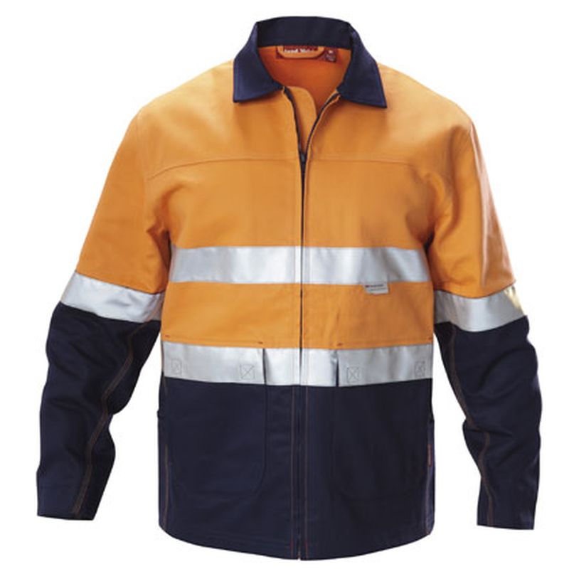 Hard Yakka Foundations Hi-Visibility Two Tone Drill Jacket With Tape Y06545