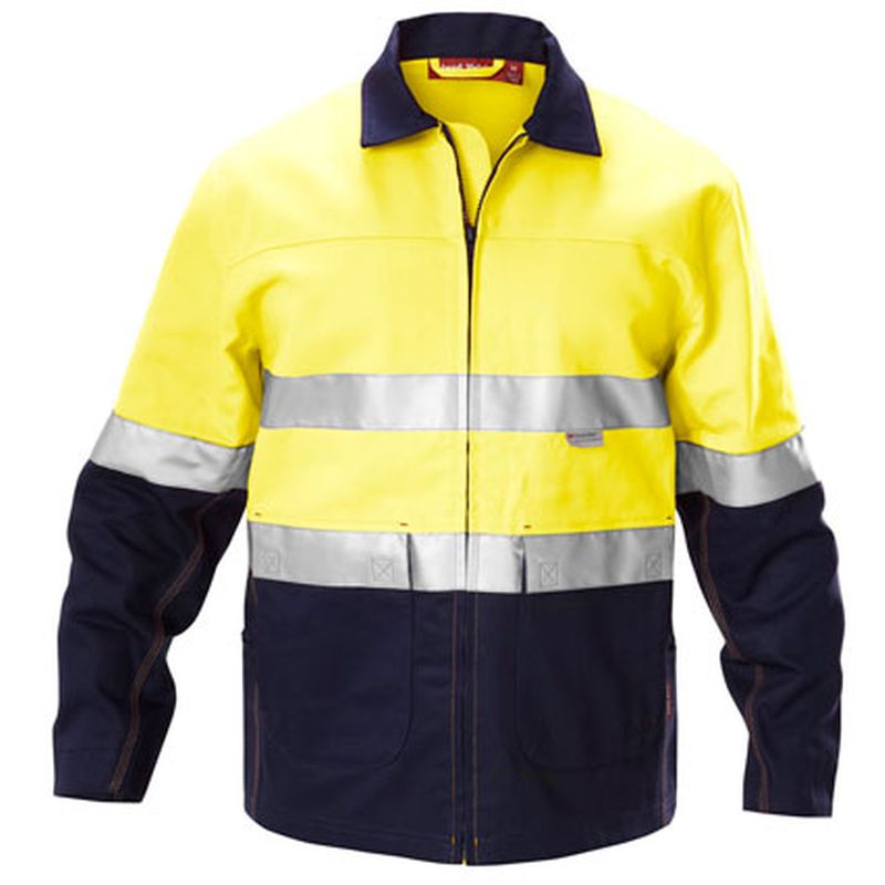 Hard Yakka Foundations Hi-Visibility Two Tone Drill Jacket With Tape Y06545