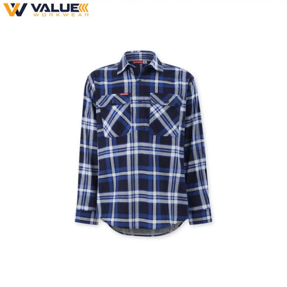 Hard Yakka Core Long Sleeve Closed Front Check Flannel Shirt Y04006