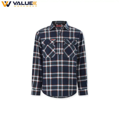 Hard Yakka Core Long Sleeve Closed Front Check Flannel Shirt Y04006