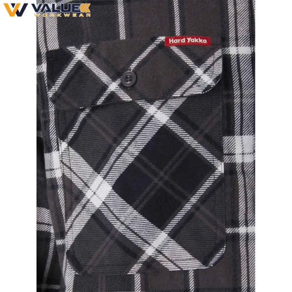 Hard Yakka Core Long Sleeve Closed Front Check Flannel Shirt Y04006