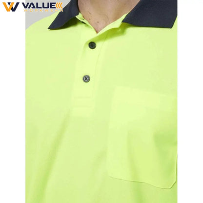 Hard Yakka Mens Long Sleeve Hi Vis Polo Y19617