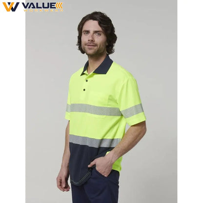 Hard Yakka Mens Short Sleeve Hi Vis Taped Polo Y19618