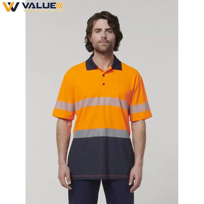 Hard Yakka Mens Short Sleeve Hi Vis Taped Polo Y19618