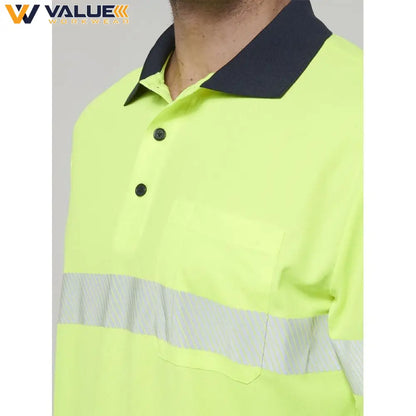Hard Yakka Mens Short Sleeve Hi Vis Taped Polo Y19618