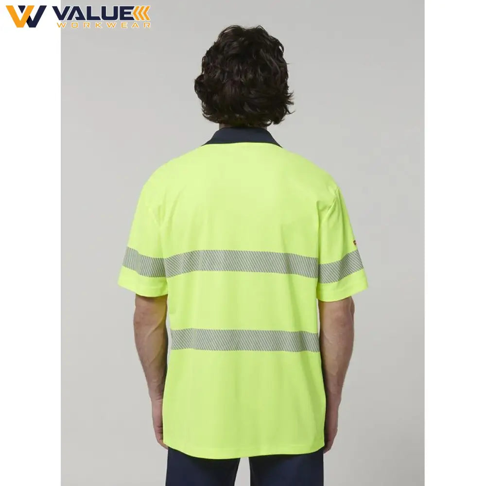 Hard Yakka Mens Short Sleeve Hi Vis Taped Polo Y19618