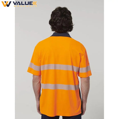 Hard Yakka Mens Short Sleeve Hi Vis Taped Polo Y19618