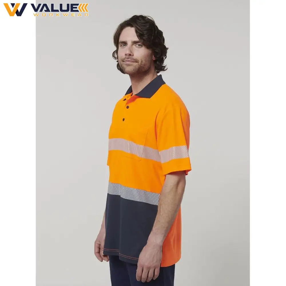 Hard Yakka Mens Short Sleeve Hi Vis Taped Polo Y19618