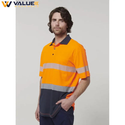 Hard Yakka Mens Short Sleeve Hi Vis Taped Polo Y19618