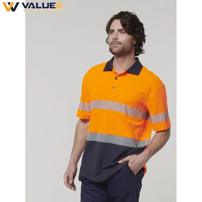 Hard Yakka Mens Short Sleeve Hi Vis Taped Polo Y19618