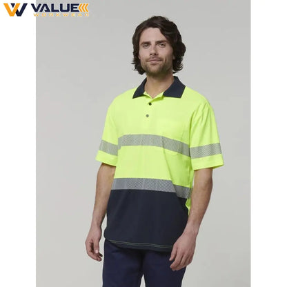 Hard Yakka Mens Short Sleeve Hi Vis Taped Polo Y19618