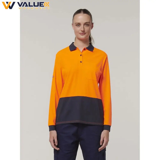 hard-yakka-womens-long-sleeve-hi-vis-polo-y08603