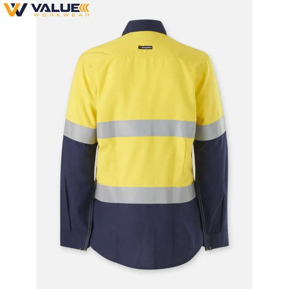 KingGee Womens Shieldtec Lenzing Flame Resistant Hi-Vis Spliced Shirt PPE2 K84002