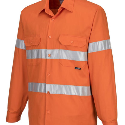 Portwest Hi-Vis Regular Weight Long Sleeve Shirt with Tape MA191 - Value Workwear