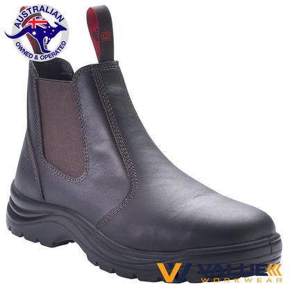 KingGee Flinders Elastic Gusset Safety Boot - Claret K25500