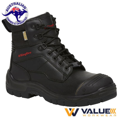 KingGee Phoenix 6CZ EH 150mm (6 inch) Side Zip Boot - Black K27985