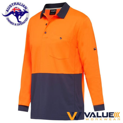 KingGee Workcool Hyperfreeze Spliced Polo Long Sleeve K54235