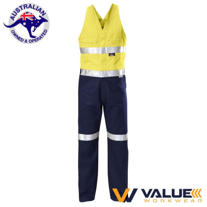 Hard Yakka Foundations Hi-Visibility Drill Two Tone Action Back Coverall Y01055