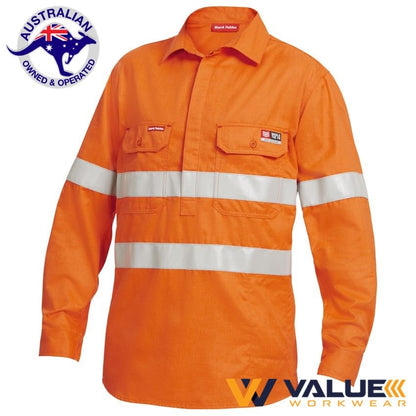 Hard Yakka Shieldtec Fire Retardant Hi-Vis Closed Front Shirt Long Sleeve Y04150