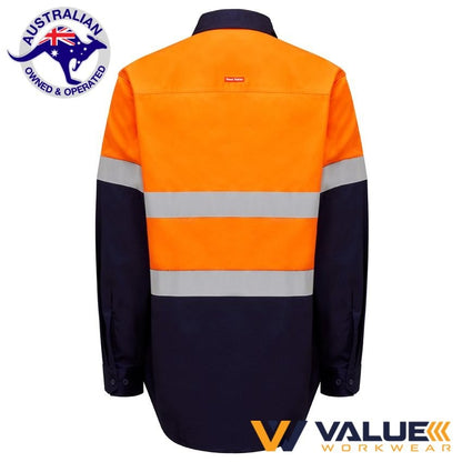 Hard Yakka Hi-Vis Long Sleeve Heavy Weight 2Tone Shirt Y04615